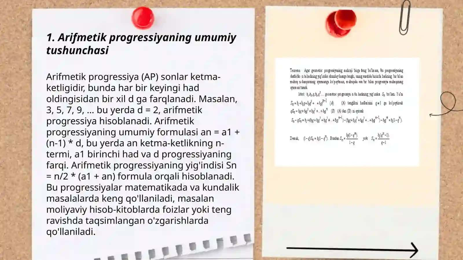 Arifmetik va geometrik progressiya 3