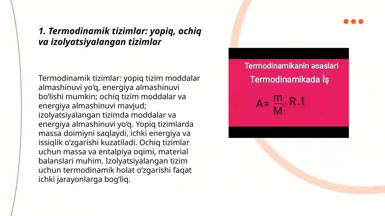Termodinamik sistemalar va biokimyoviy jarayonlar kinetikasi 3