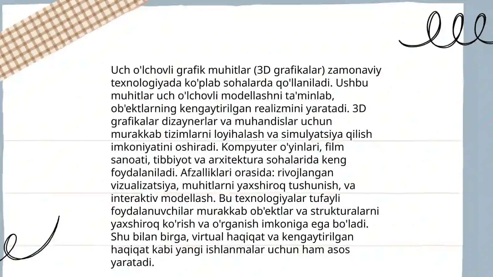 Uch o’lchovli grafik muhitlarni dasturlash 3