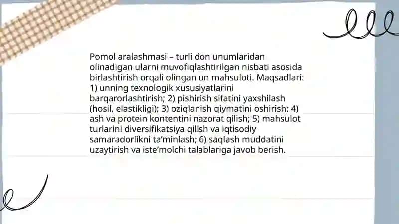 Don maxsulotlaridan pomol aralashmasi tarkibini tuzish qoidalari 3