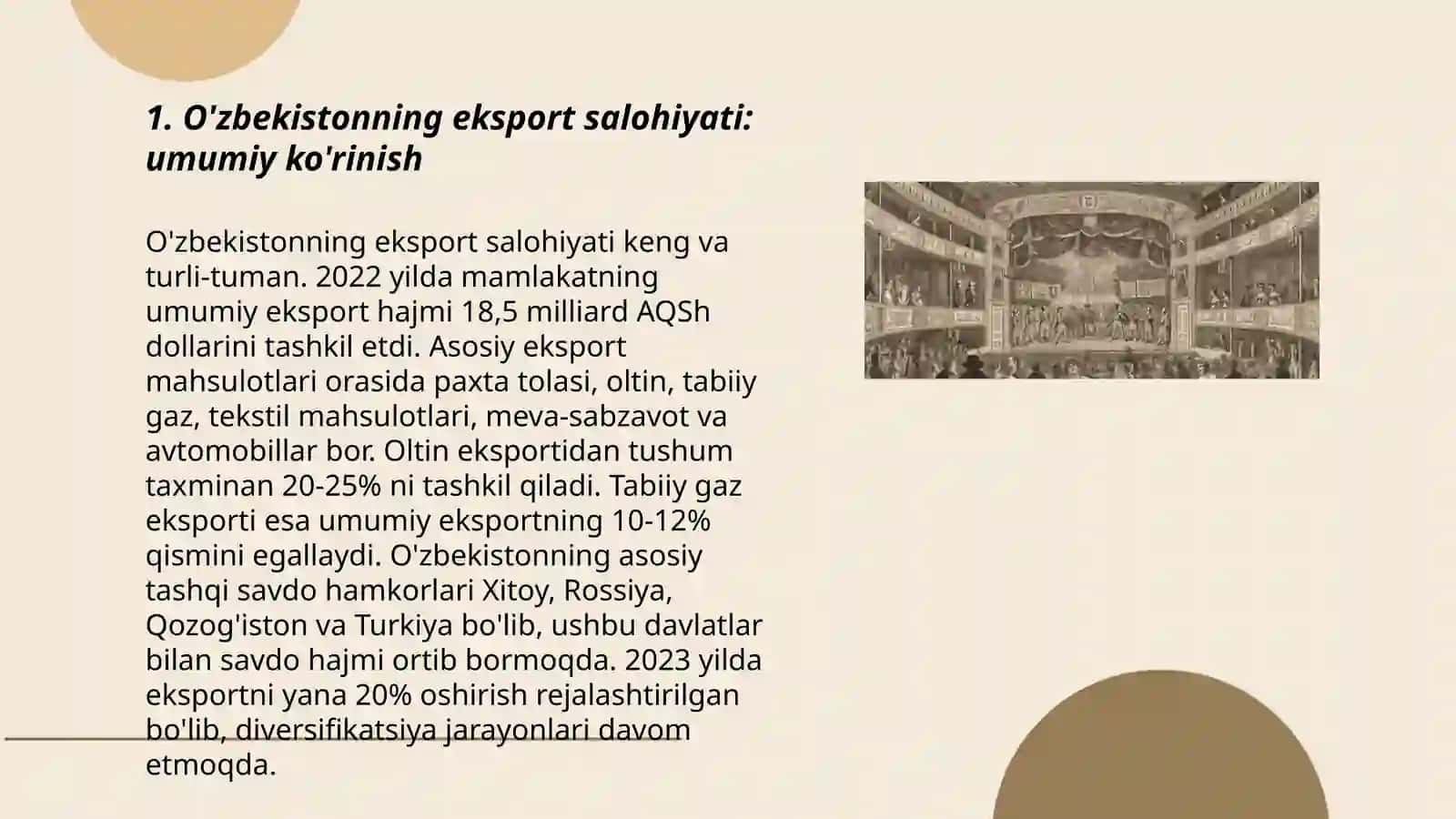 O'zbekistoning eksport salohiyati va uning tavsifi 3