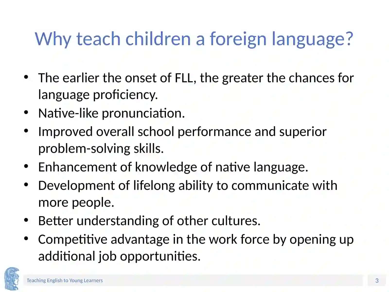 Teaching English to primary school 3