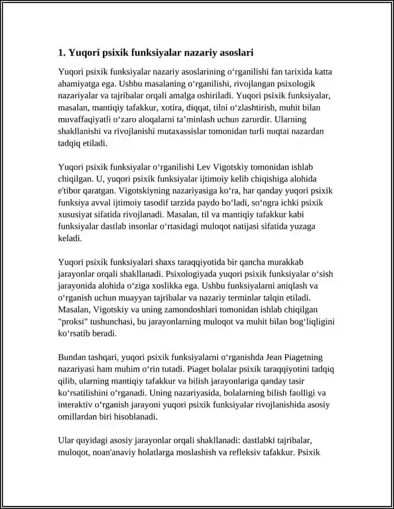 YUQORI PSIXIK FUNKSIYALARNING SHAKLLANISHI 3