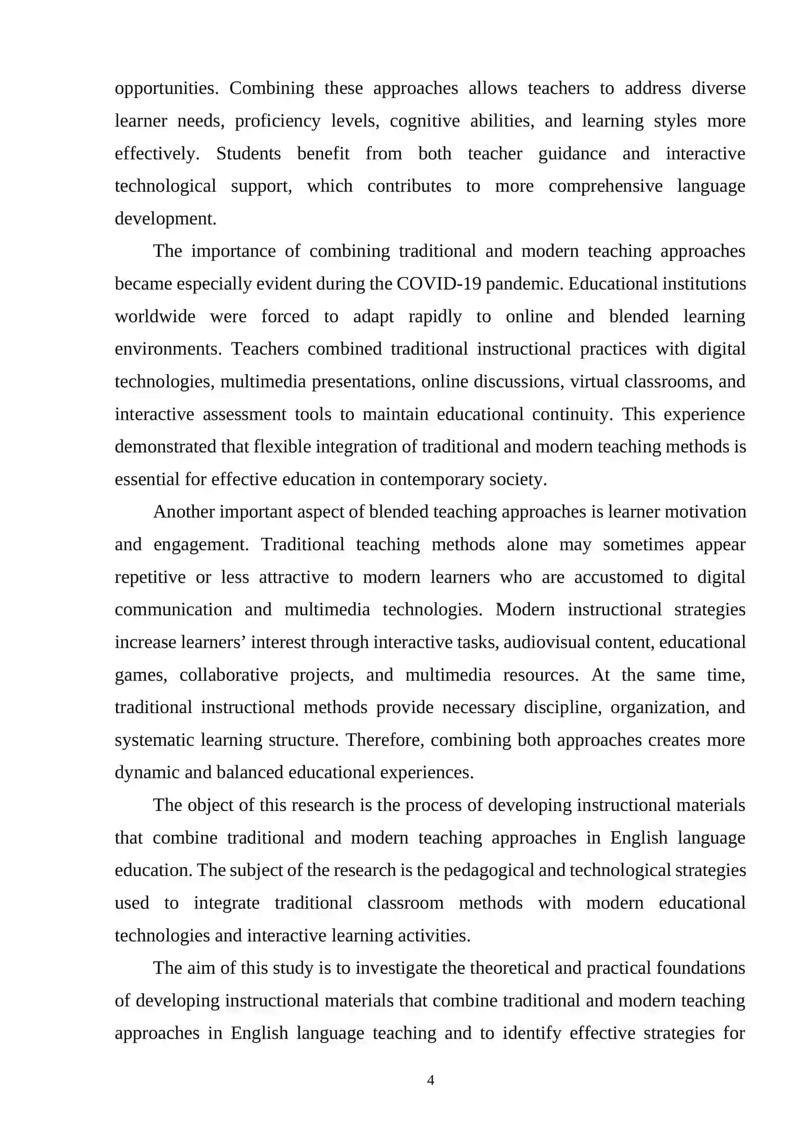 Developing Instructional Materials that Combine Traditional and Modern Teaching Approaches in English 3