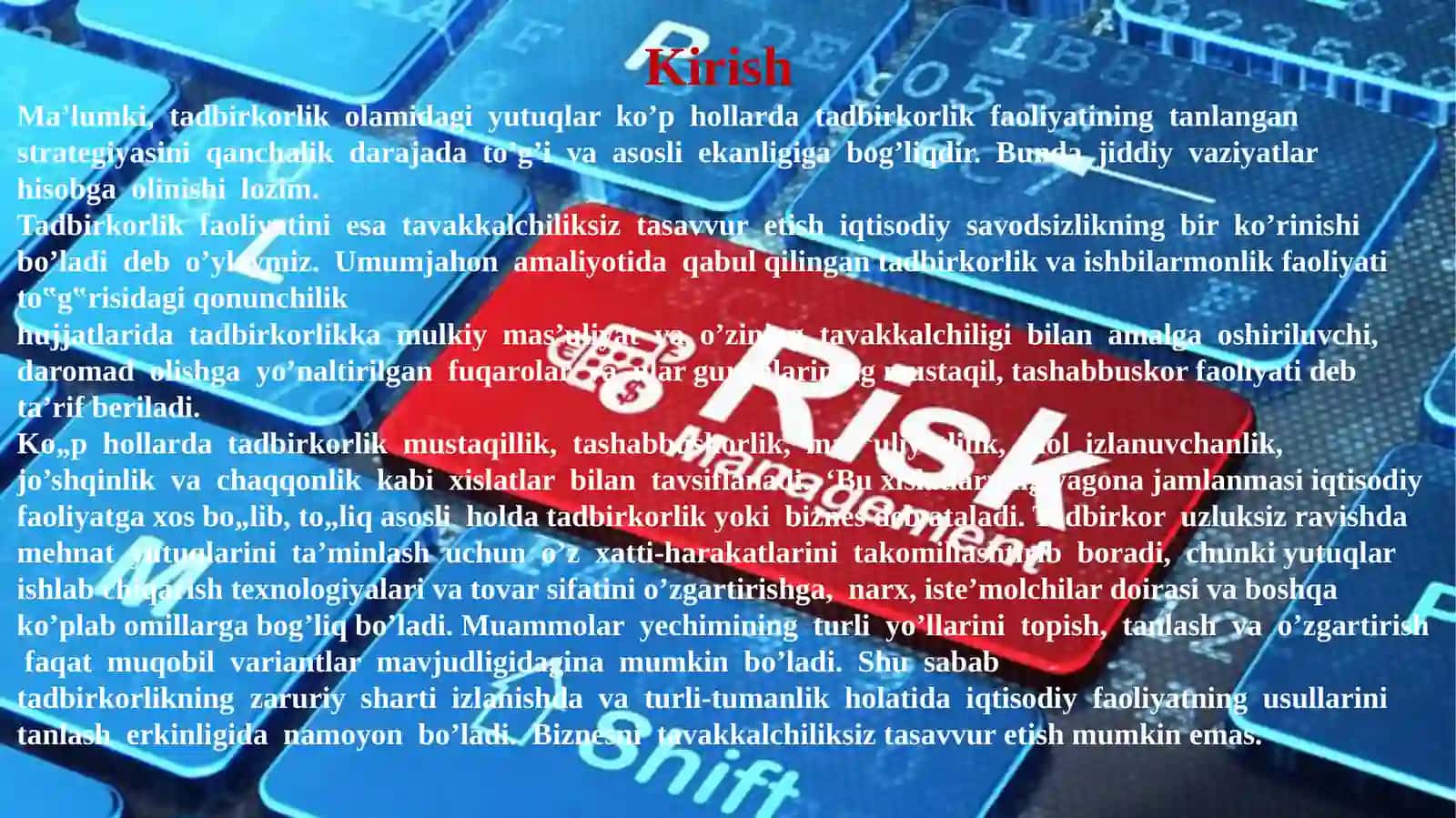 Korxonalardagi risklarni boshqarish 3