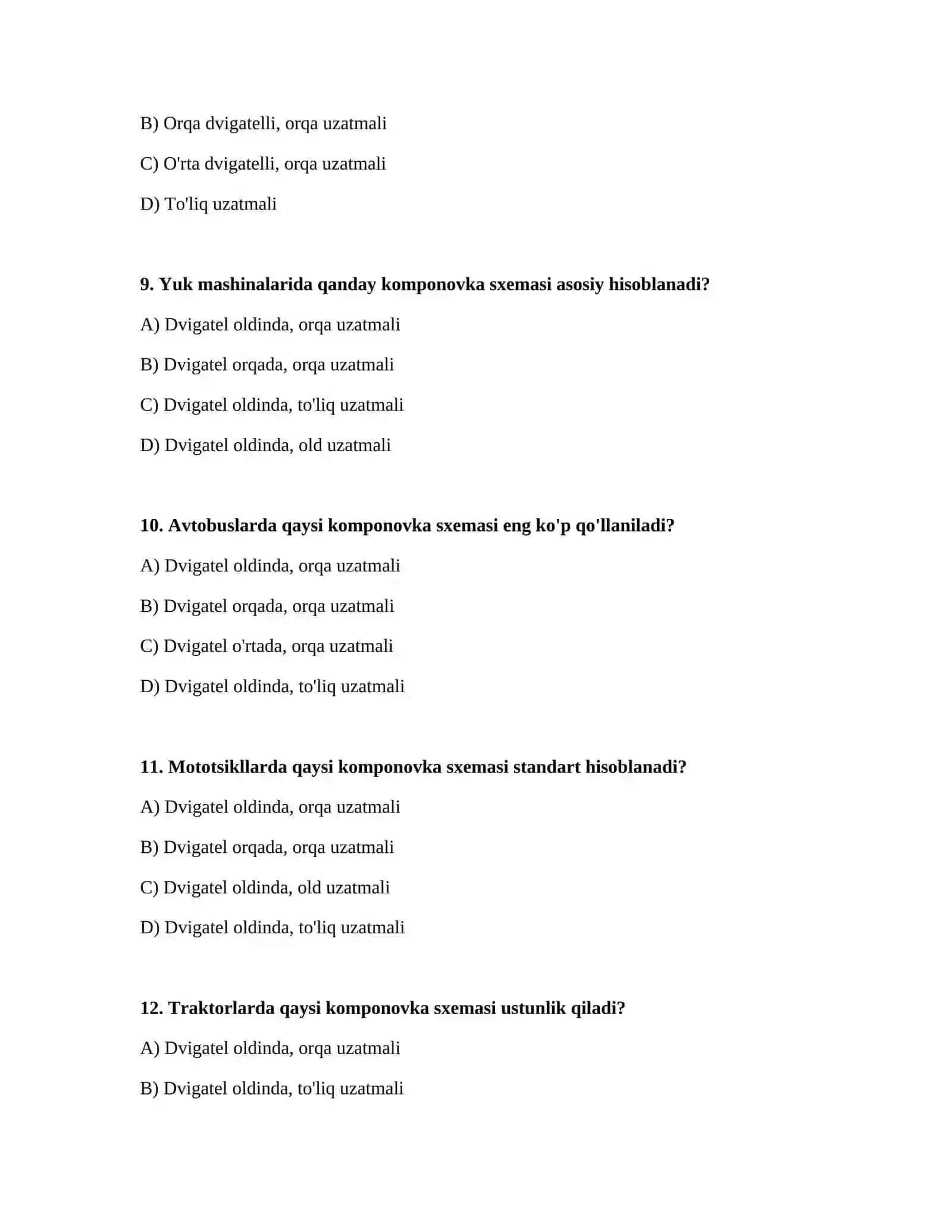 Transport vositalarining komponovka sxemalari 3
