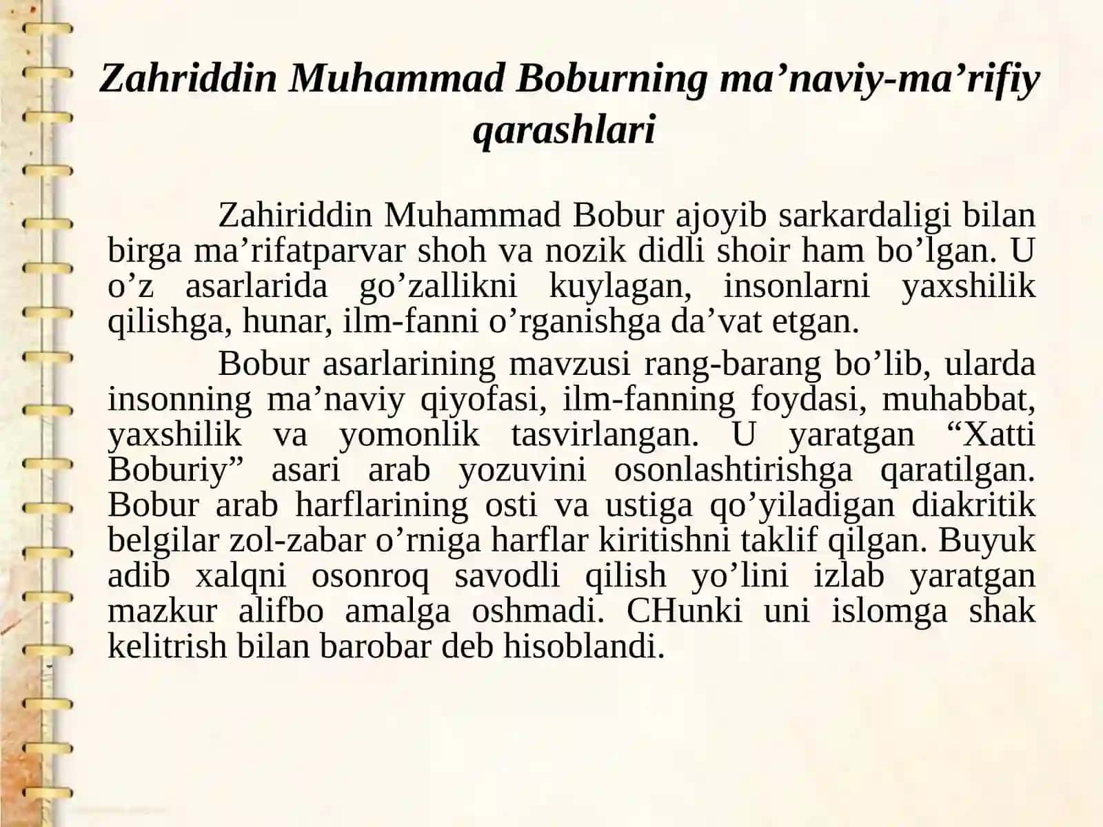 Boburning nutq madaniyati to’g’risida qarashlari 3