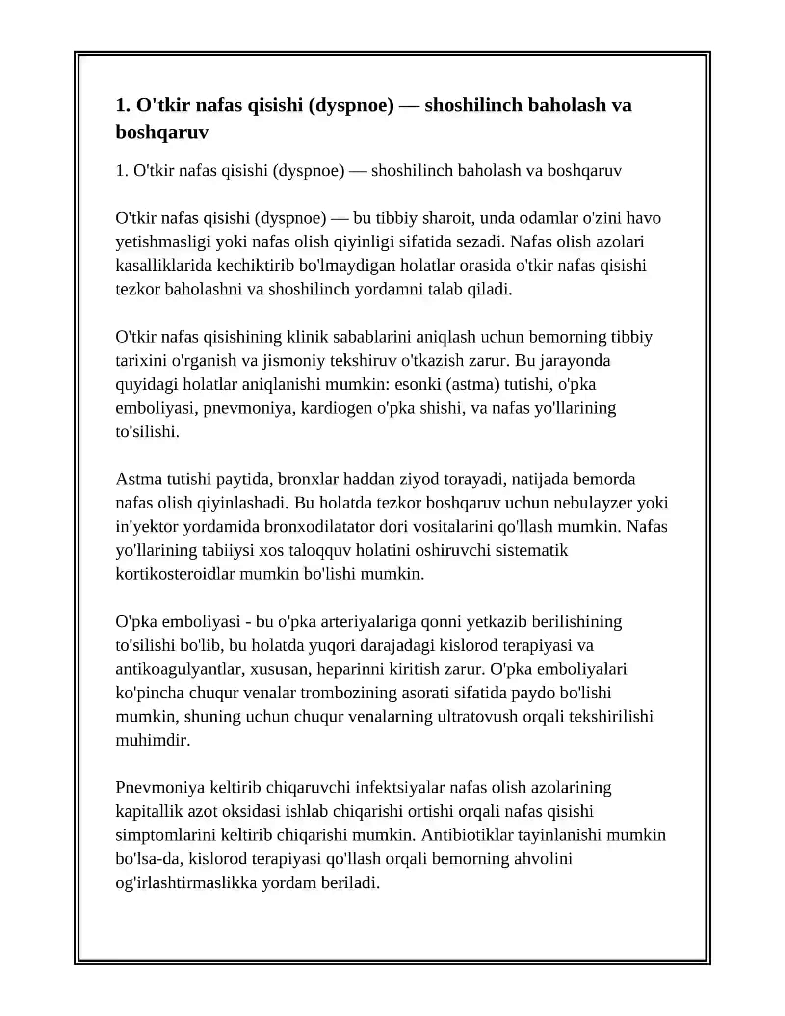 NAFAS OLISH AZOLARI KASALLIKLARIDA UCHRAYDIGAN KECHIKTIRIB BOLMAYDIGAN HOLATLAR 3