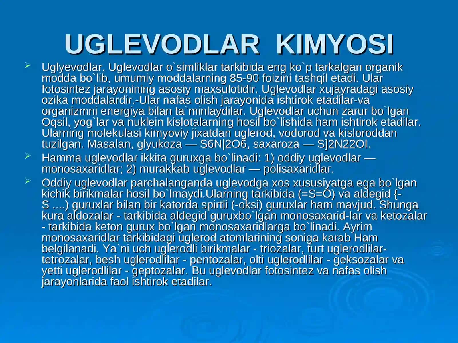 O`simliklarda uchraydigan mono, di, polisaxaridlar 3