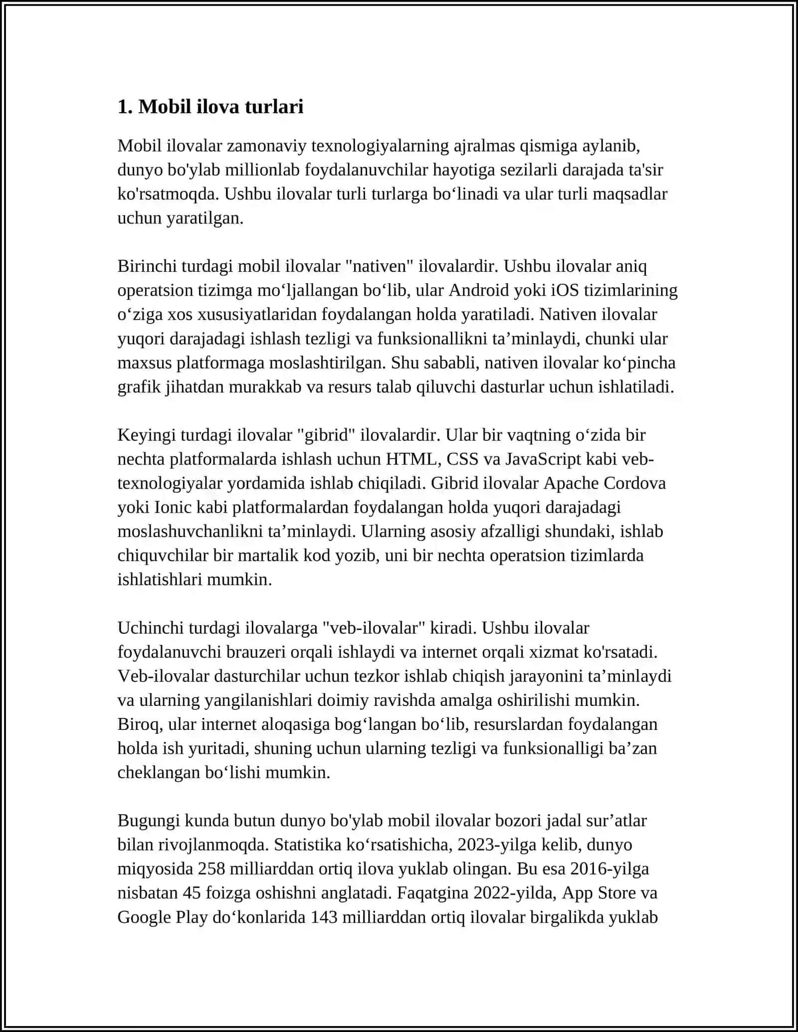 MOBIL ILOVA ISHLAB CHIQISH TAMOYILLARI 3