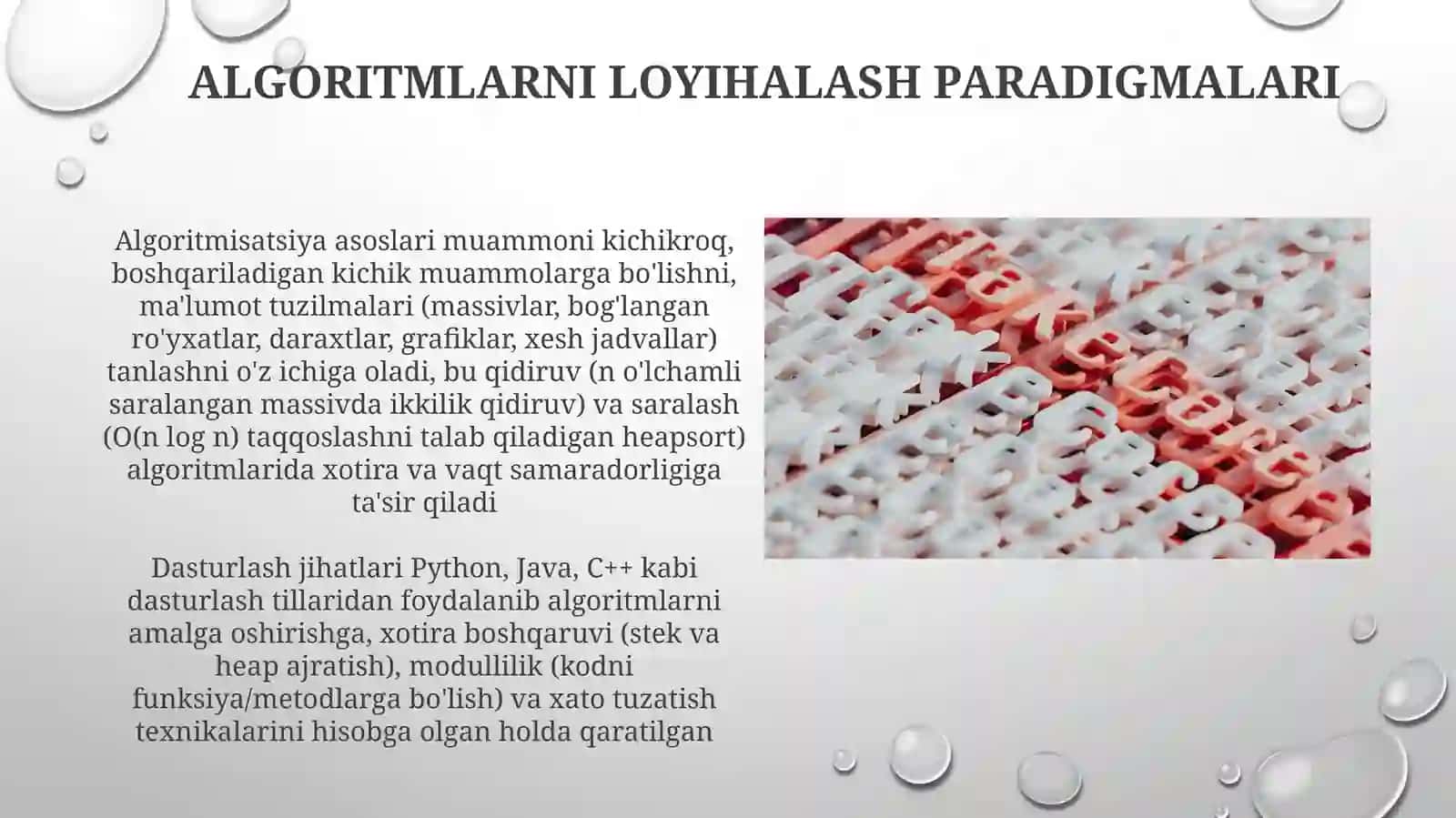 Algoritmlarni loyihalash paradigmalari 3