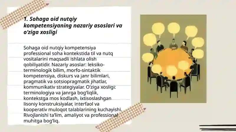 Sohaga oid nutqiy kompetensiyaning oʻziga xosligi 3