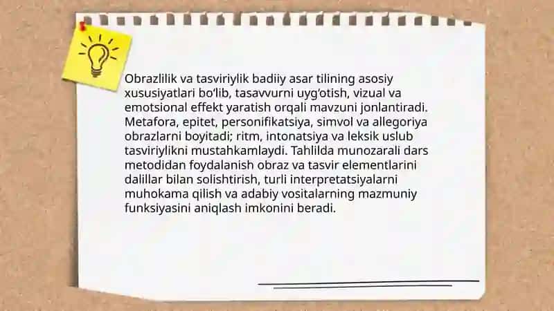 Badiiy asar tilining o‘ziga xos xususiyatlari 3