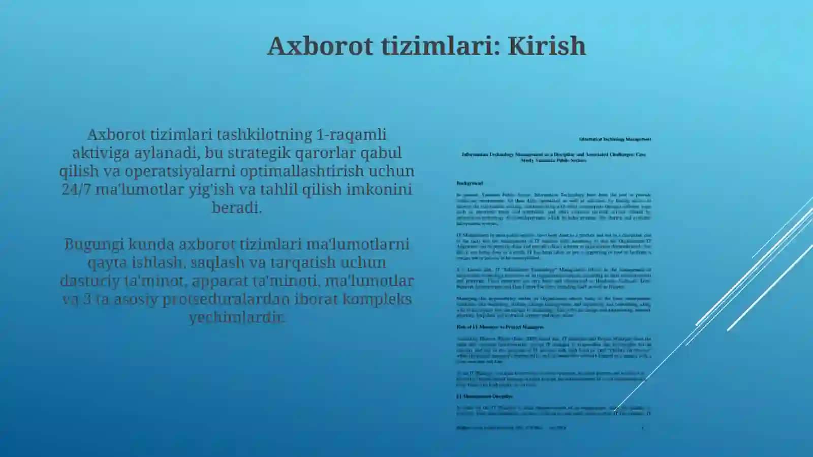 Axborot tizimlari dasturiy taʼminot texnik vositalar tashkilotdagi menejerlarning vazifalari 3
