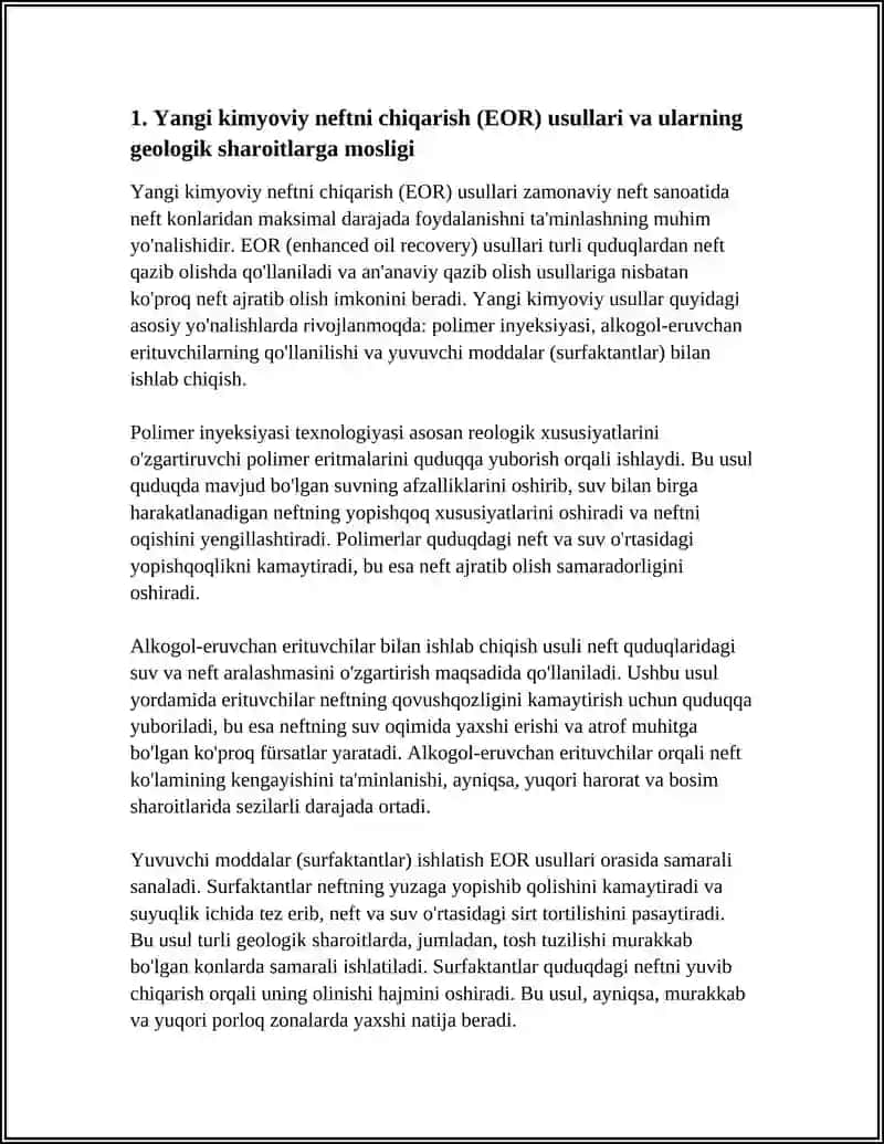 NEFT UYUMLARINI ISHLATISHNING YANGI METODLARI VA ULARNING TADBIQ ETISHNING GEOLOGIK SHAROITLARI 3