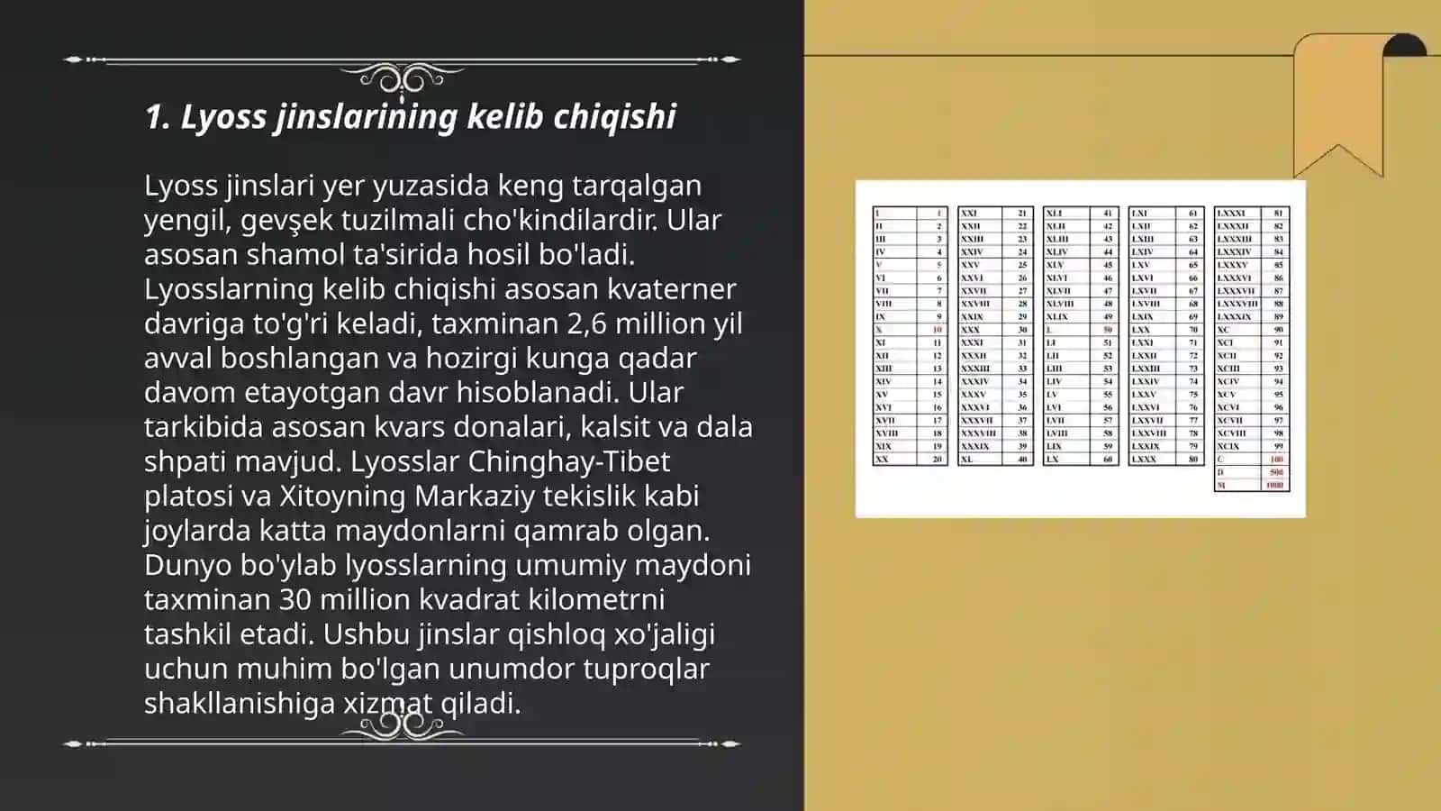 Lyoss jinslarning turlari, tarqalish qonuniyatlari, qurilishda ishlatilishi 3