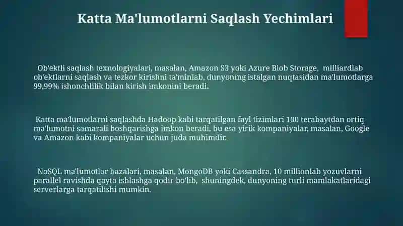 Katta Ma'lumotlarni Qayta Ishlash Texnologiyalari 3
