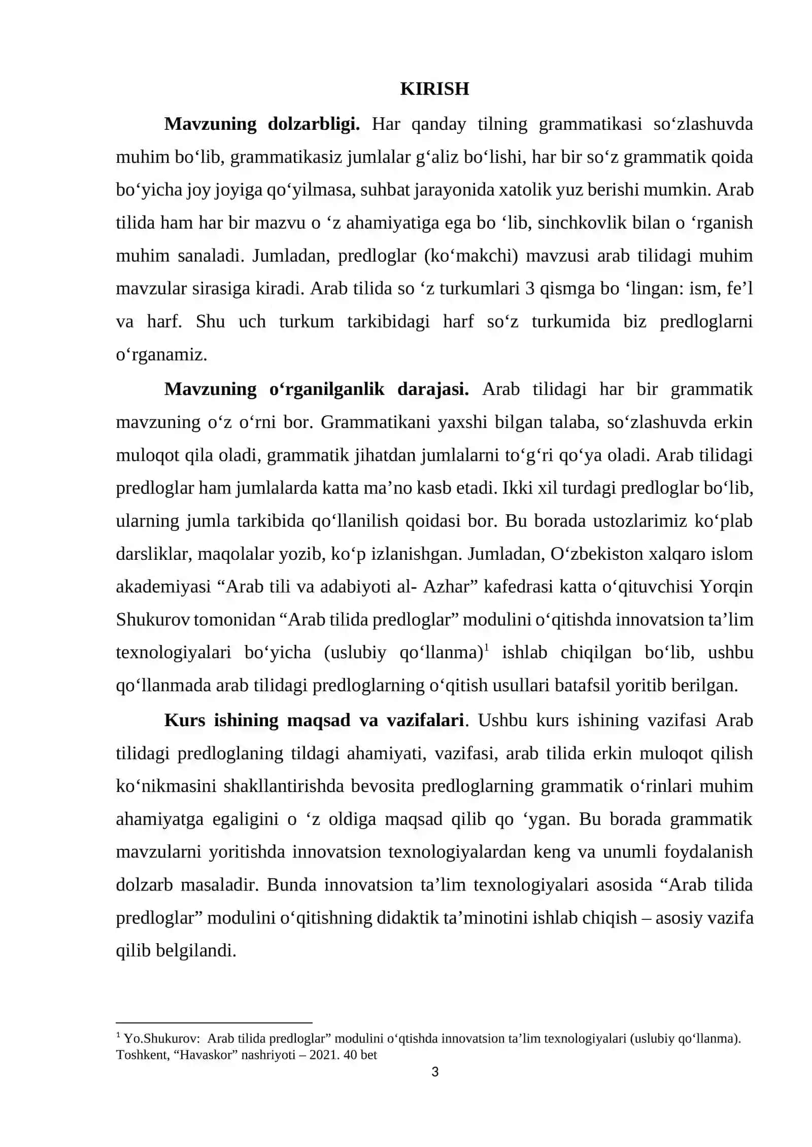 KURS ISHI Arab tilida predloglarning klassifikatsiyasi 3