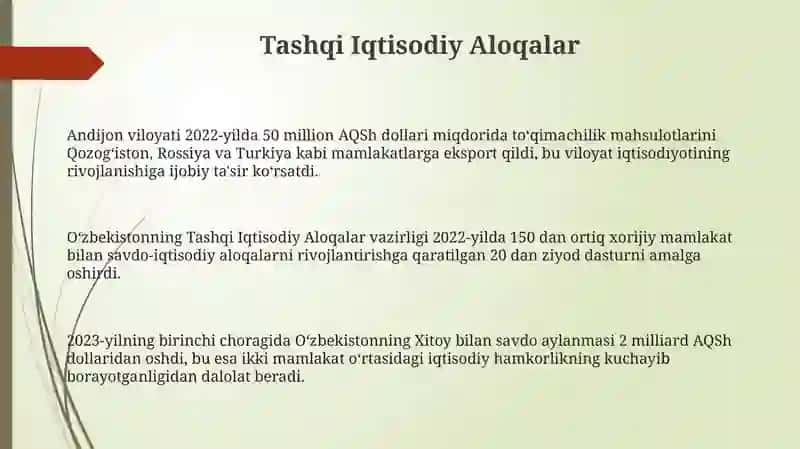 Tashqi Iqtisodiy Aloqalar 3