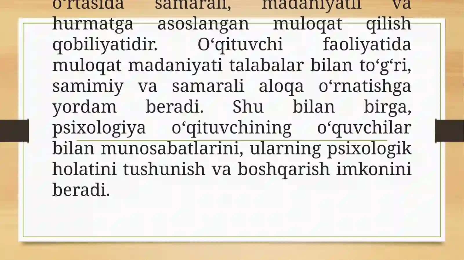 O'qituvchi faoliyatida muloqat madaniyati va psixologiyasi 3