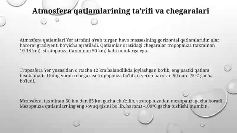 Atmosfera qatlamlari ta'rif 3