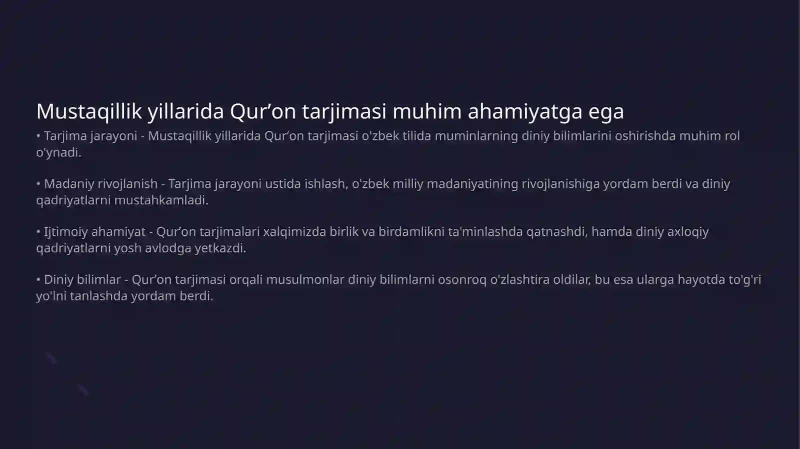 Qurʼonning mustaqil tarjimasi va tafsirlari 3