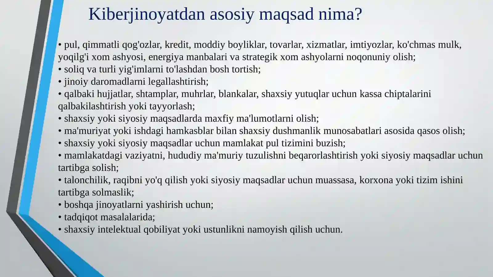 Kiberjinoyatlar, kiberqonunlar va kiberetika 3