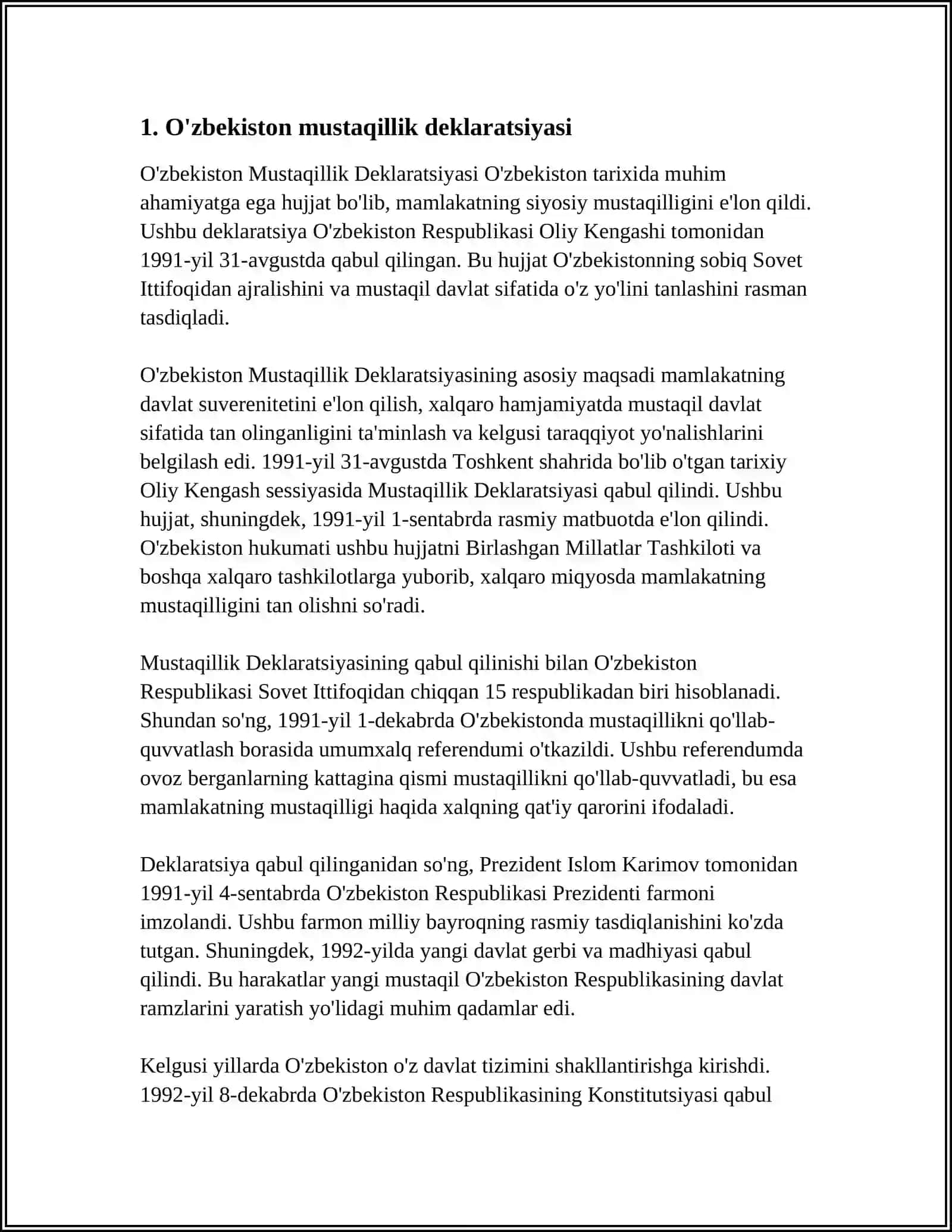 O'zbekiston Mustaqillik Deklaratsiyasi 3