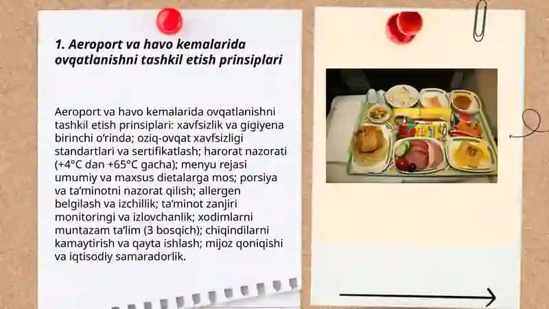 Aeroport va havo kemalarida ovqatlanishni tashkil etish 3