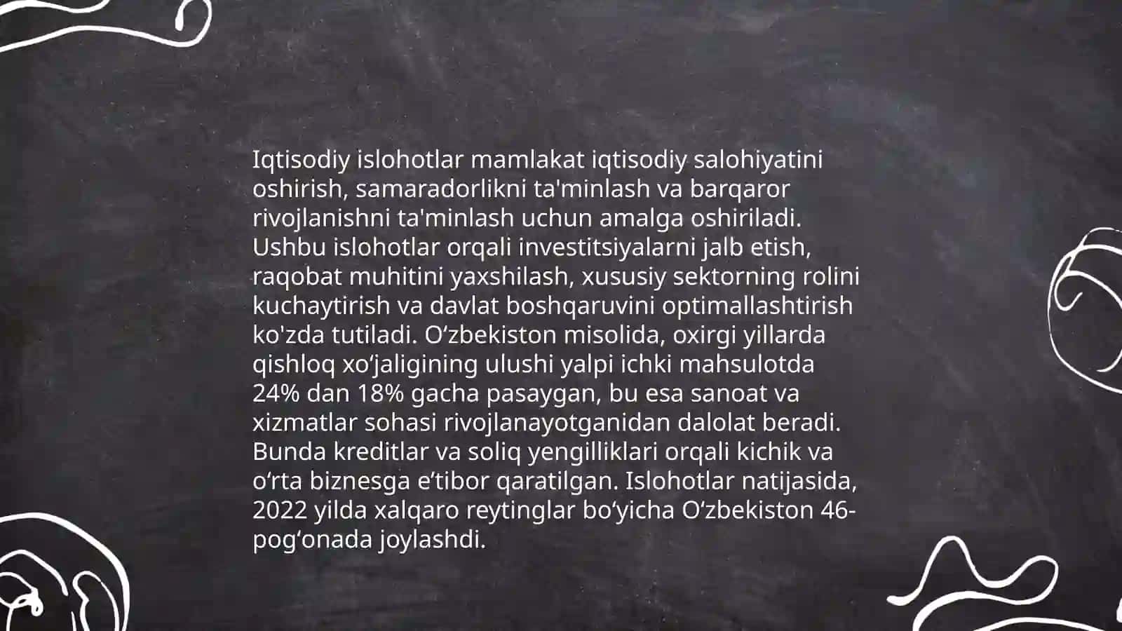 Iqtisodiy islohotlar xususiy mulkchilikning shakllanishi Òzbekistonda bozor munosabatining rivojlanishi 3