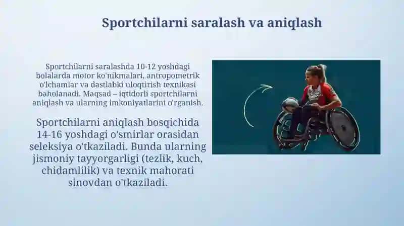 Uloqtirish turlari bo‘yicha sport kamolatga erishish bosqichida mashg‘ulotlarni rejalashtirishda 3