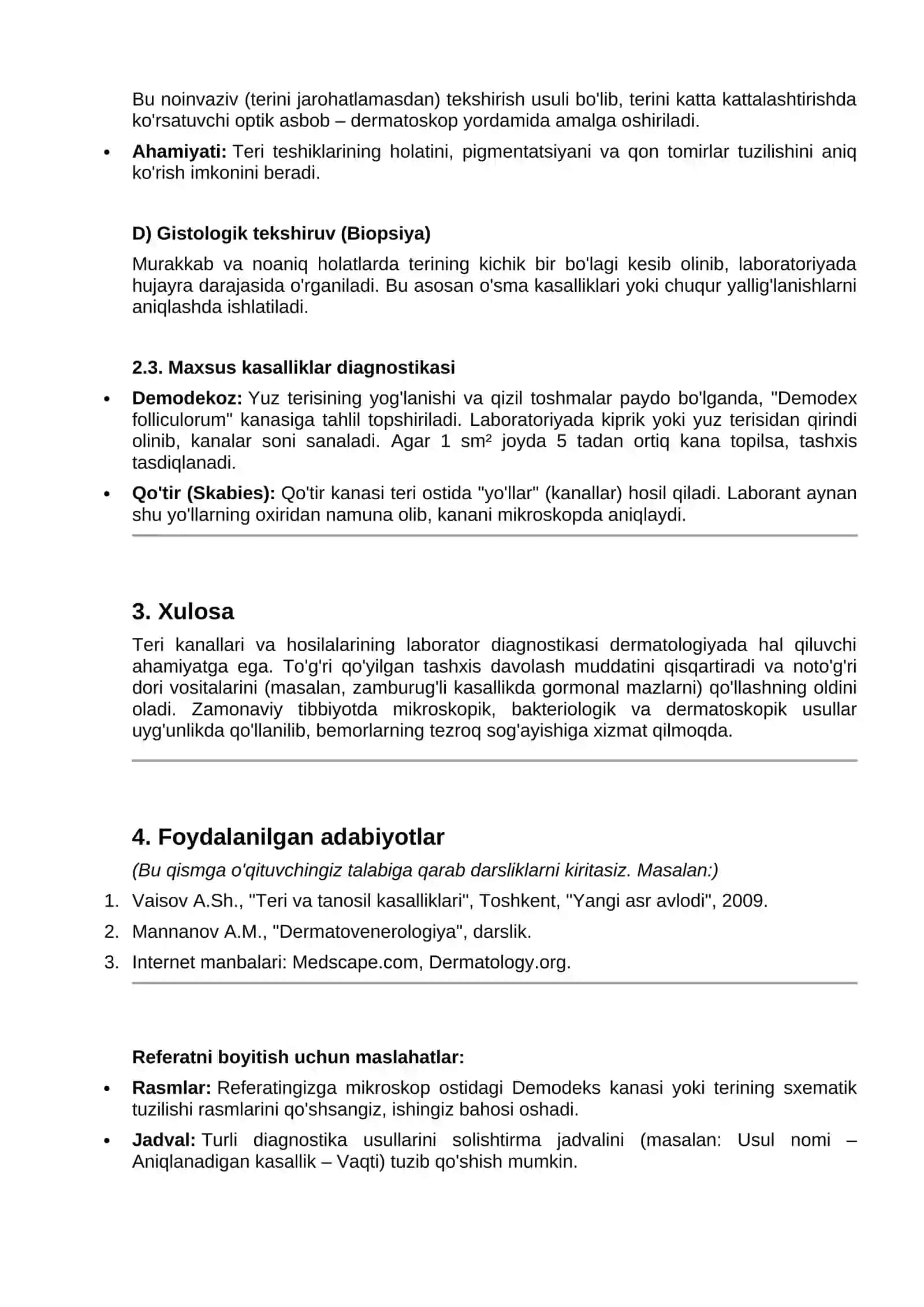 Teri va uning hosilalari (kanallari) kasalliklarining laborator diagnostikasi 3
