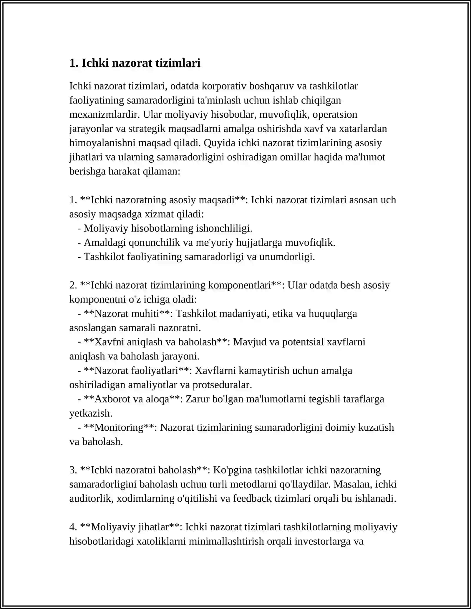 MUSTAQIL ISH Mavzu: HISOB-KITOBLAR AUDITI 3