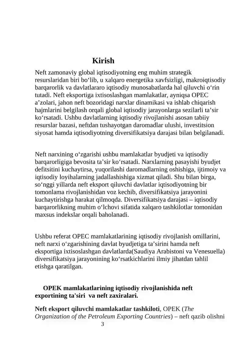 Neft eksport qiluvchi mamlakatlar iqtisodiyotining rivojlanish omillari va xususiyatlar 3