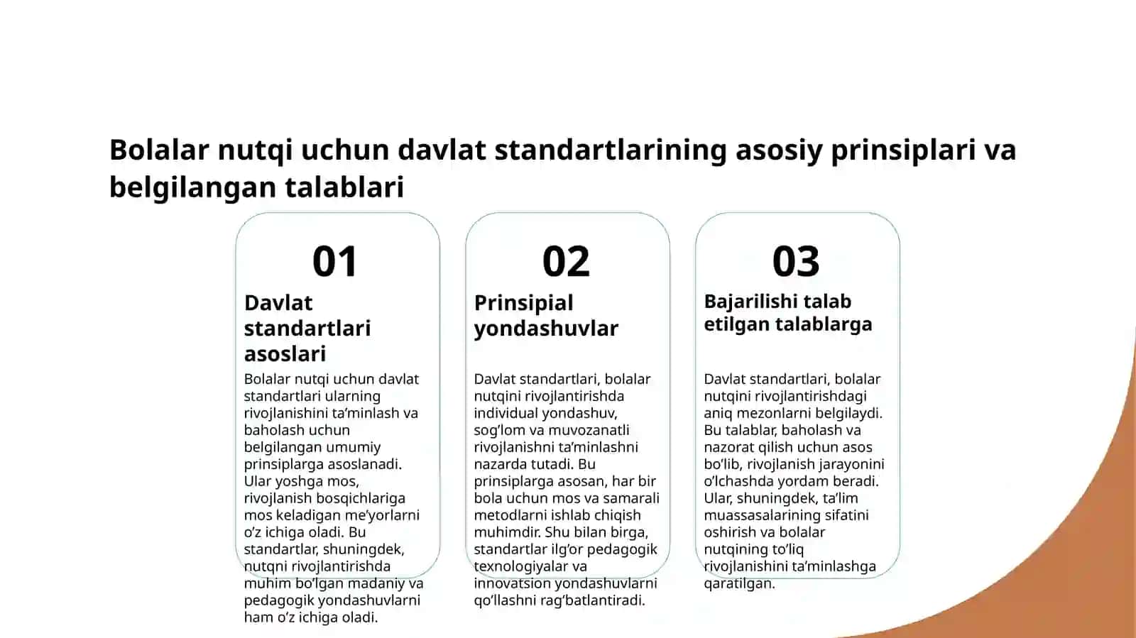 Bolalar nutqini oʻstirishda qoʻyilgan davlat talablar 3