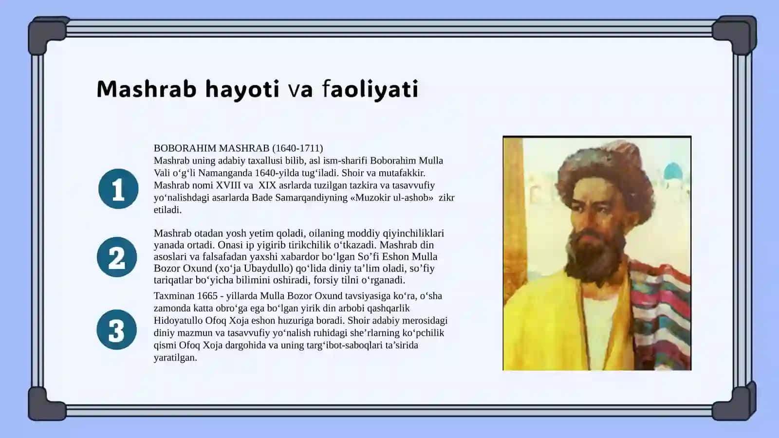 Mashrab asarlari leksikasi. 3