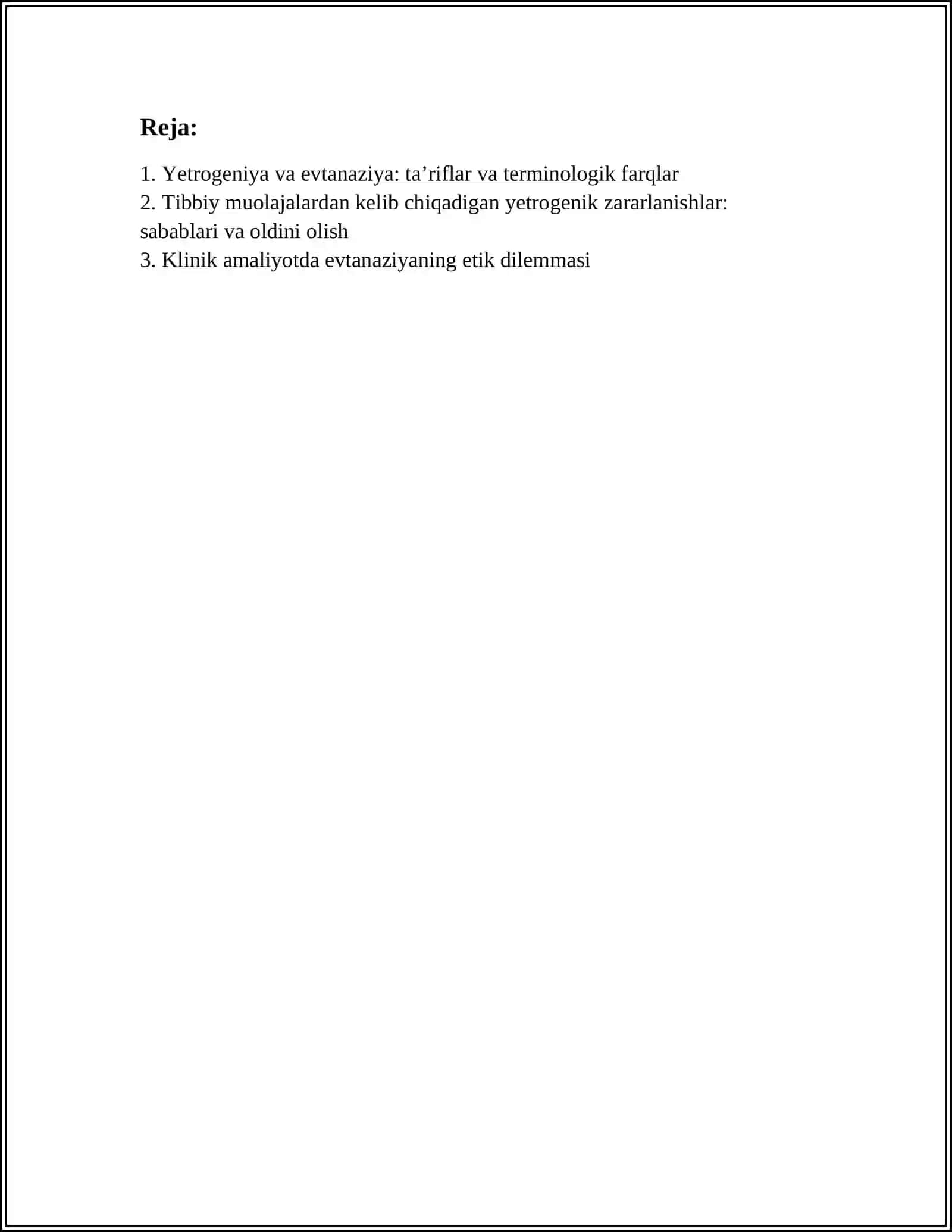 HOZIRGI ZAMONDA TIBBIYOTIDA YETROGENIYA EVTANAZIYA MUAMMOLARI 3