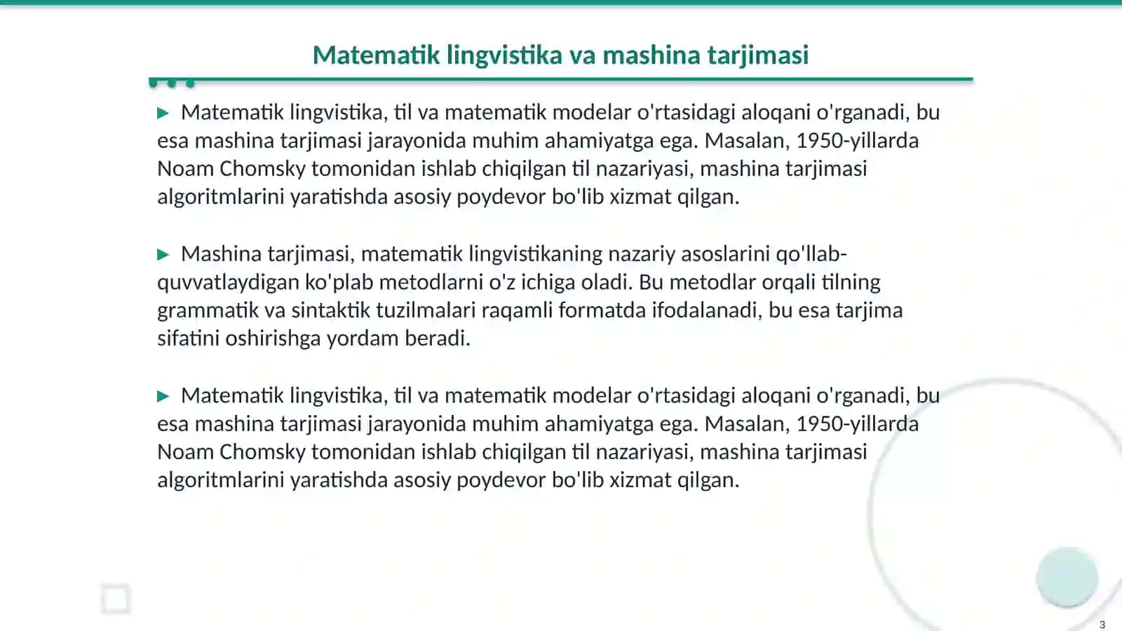 Mashina tarjimasining matematik lingvistika va psixolingvistika bilan aloqasi 3