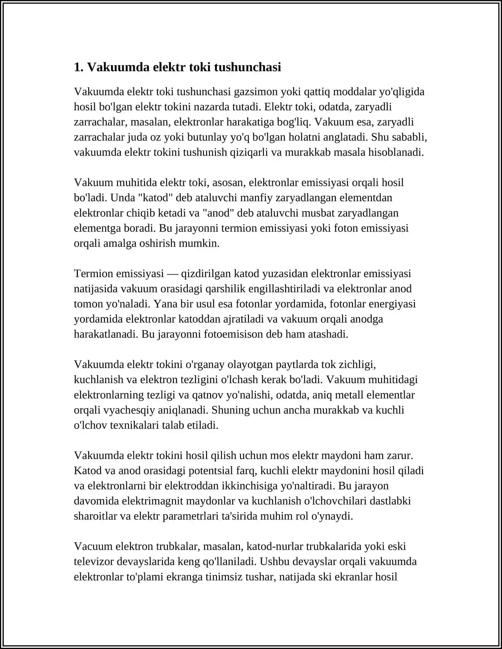 VAKUUMDA ELEKTR TOKI 3