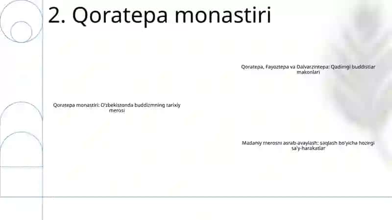 O’Zbekistonda Buddaviylik Dinining Tarixiy Ildizlari (Qoratepa, Fayoztepa, Dalvarzintepa) Va Hozirgi Zamon 3