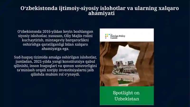Oʻzbekistonda ijtimoiy-siyosiy islohotlar va ularning xalqaro ahamiyati 3