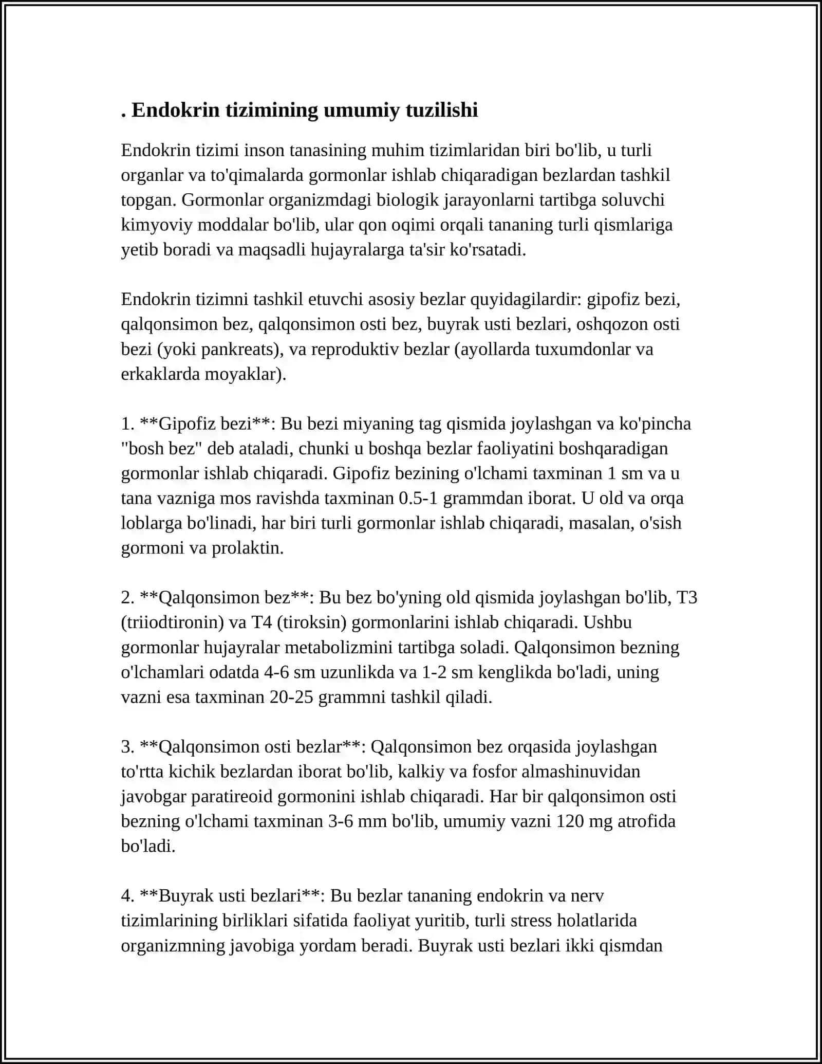 BOLALARDA ENDOKRIN TIZIMINING ANATOMOFIZOLOGIK XUSUSIYATLARI, TEKSHIRISH USULLARI 3