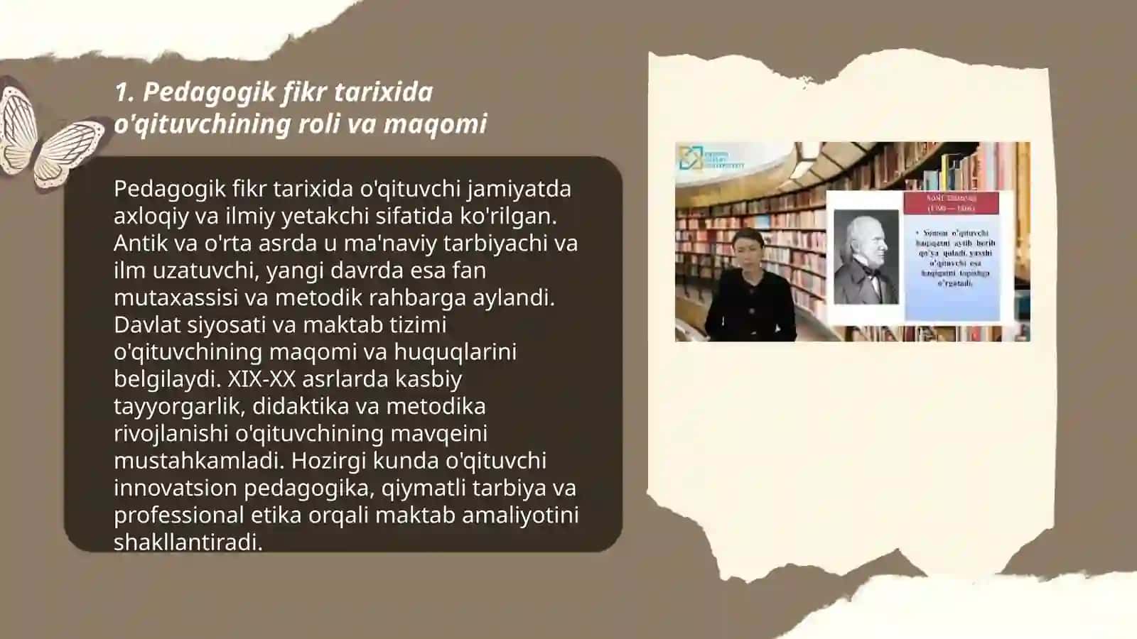 pedagogik fikr tarixi va maktab amaliyotida o'qituvchi mahorati masalalari 3
