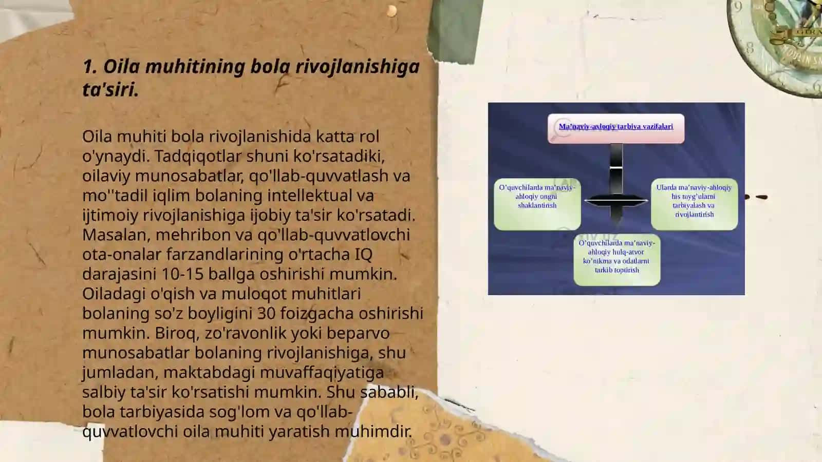 Bola rivojlanishining go’daklik, ilk yosh va maktabgacha davrlarida oilada tarbiyalashda ota onalar va mutaxassislarning o’zaro hamkorligining asosiy yo’nalishlari 3