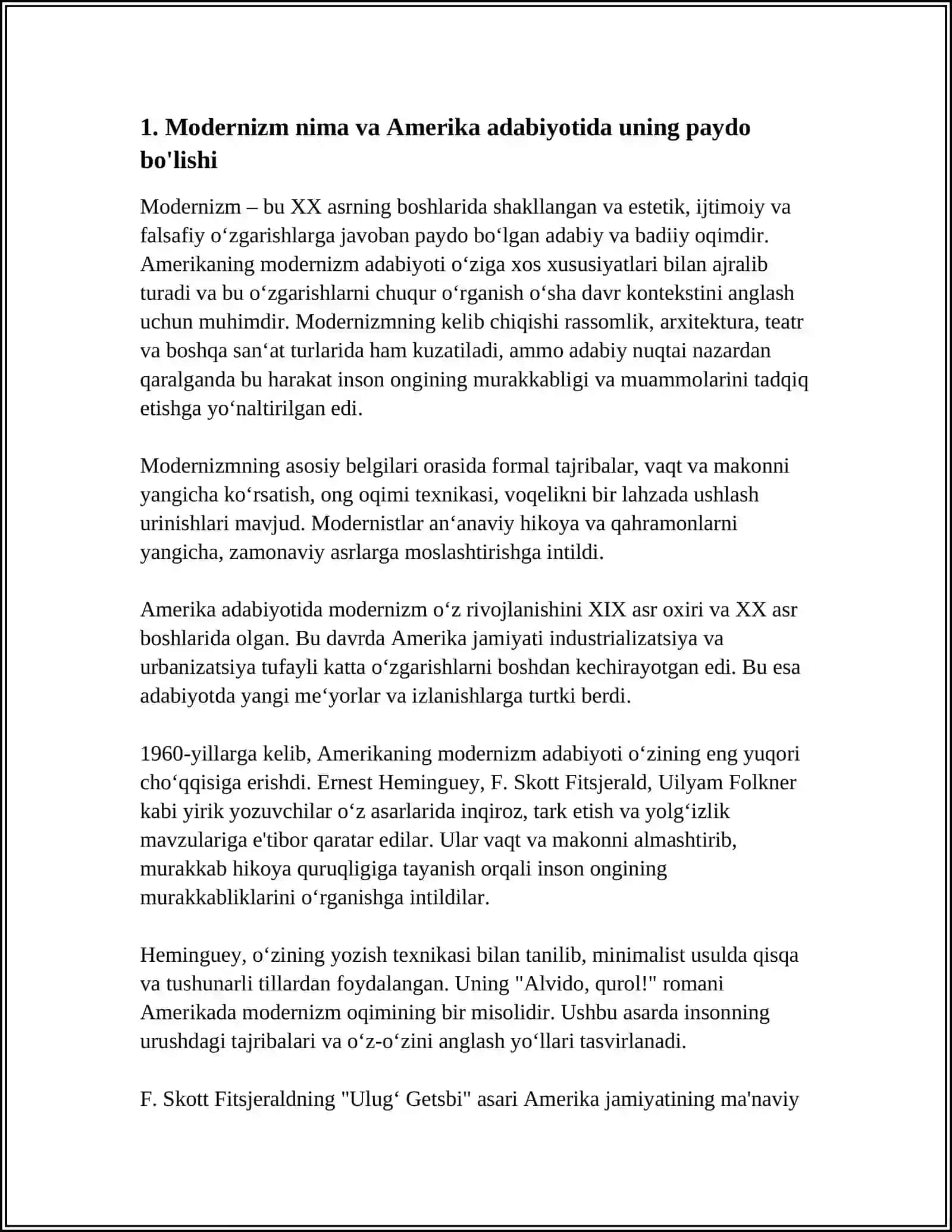 AMERIKA ADABIYOTIDA MODERNISM ADABIY OQIMINING PAYDO BO'LISHI 3
