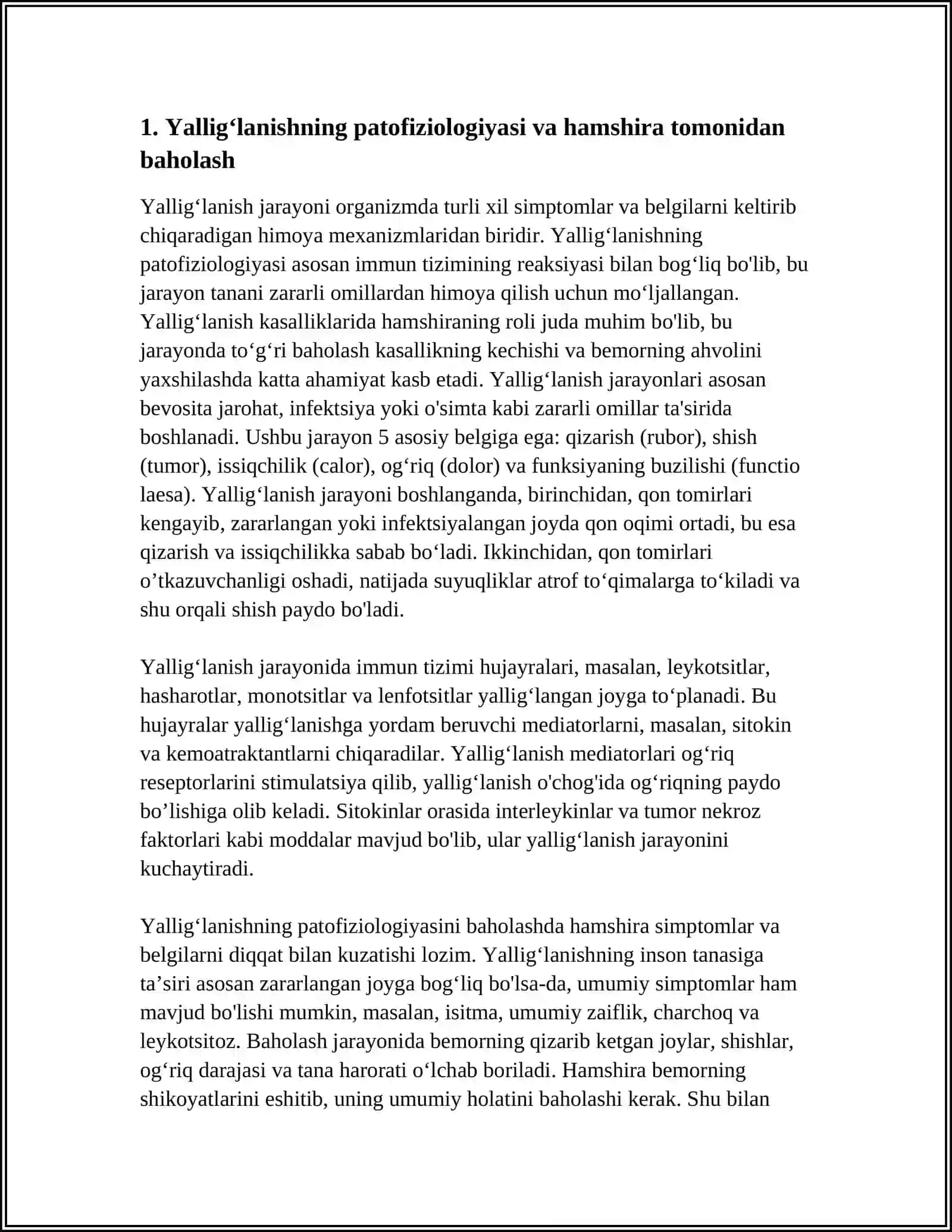 YALLIGʻLANISH KASALLIKLARDA HAMSHIRALIK PARVARISHI 3