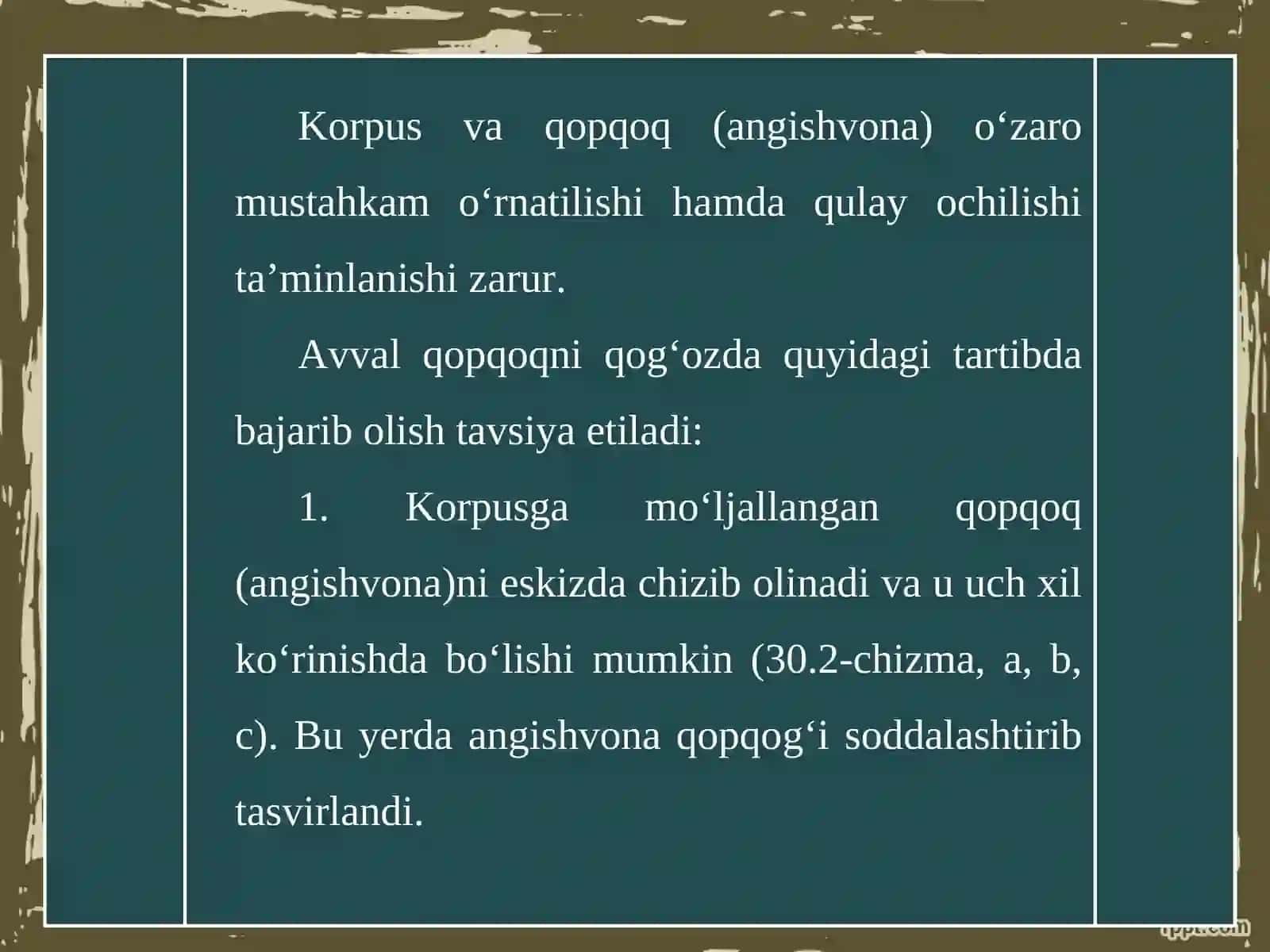 30-31-mavzu: Qurilish chizmalari. Binoning plani. Qirqimi va fasadi 3