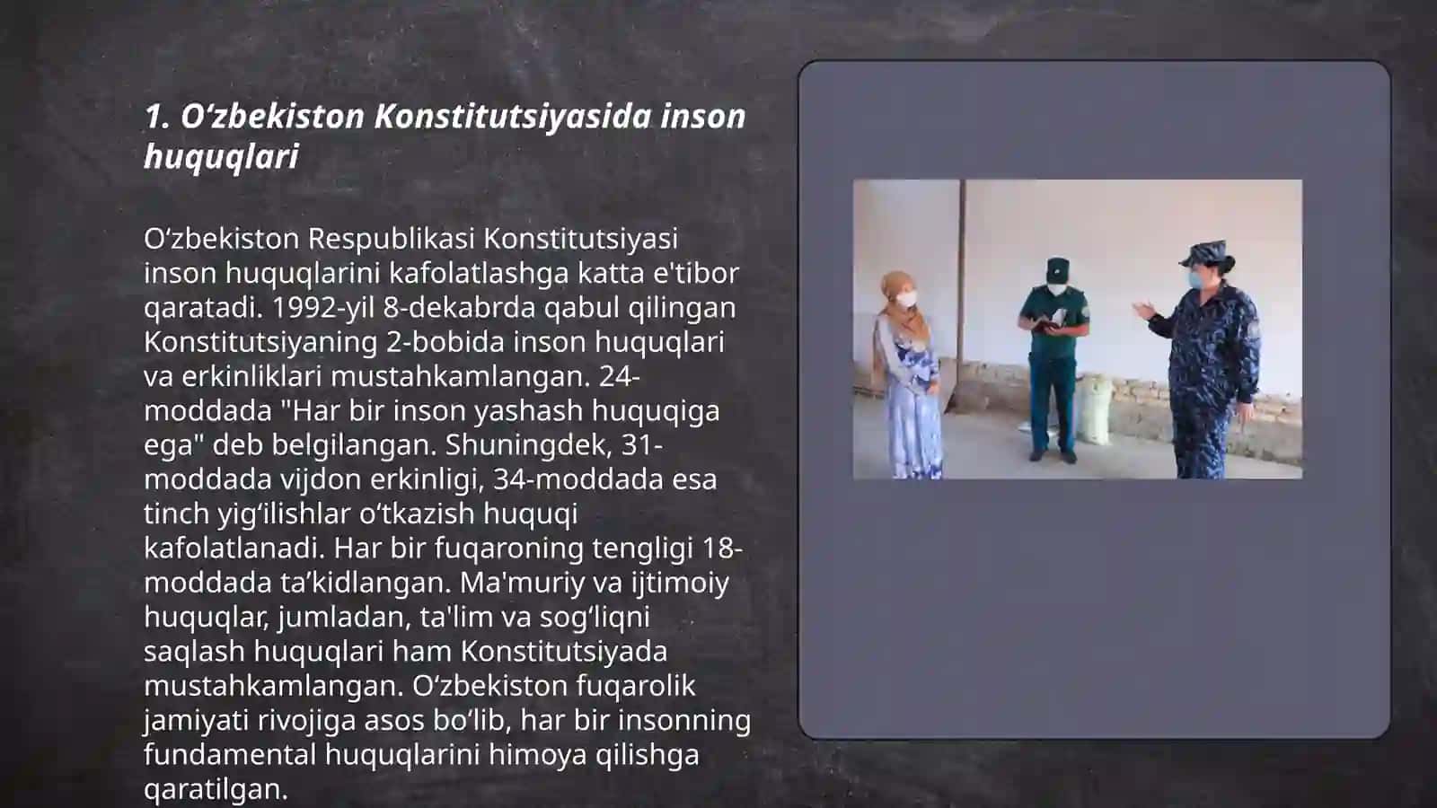 Oʻzbekistonda inson huquqlari va erkinliklari kafolatining yaratilishi 3
