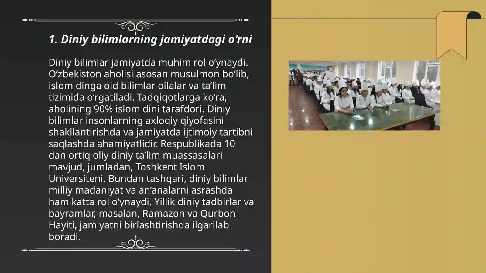 Diniy va dunyoviy bilimlarning mutanosibligi by Hakimova Nozima 3