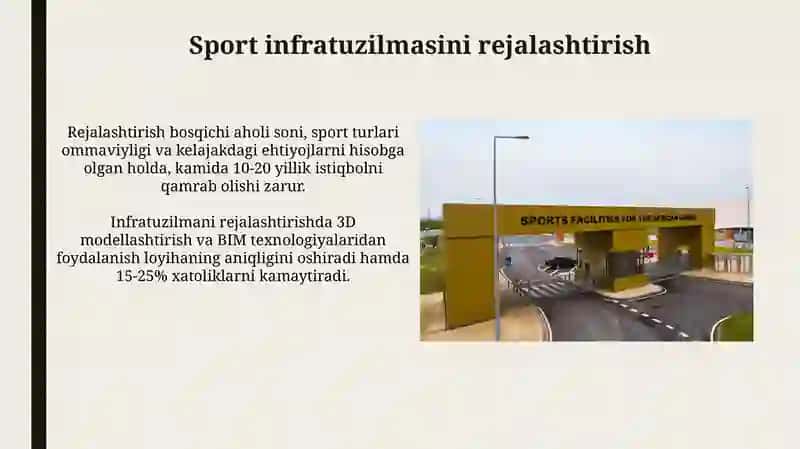 Sport infratuzilmasini rejalashtirish 3